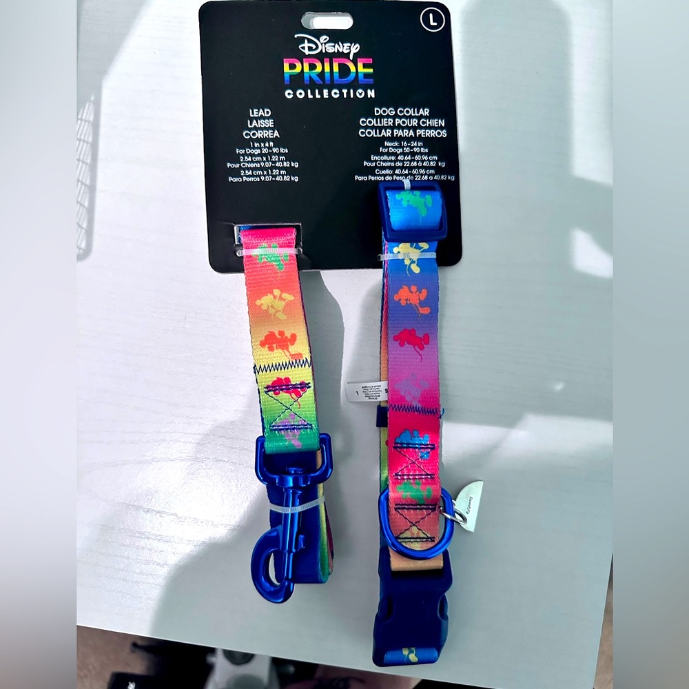 NWT Disney Pride collection dog collar and leash